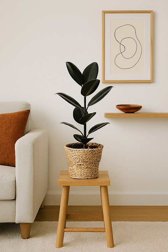 الستیکا بلک 80 تا 100 سانتی تک شاخه با گلدان حصیری